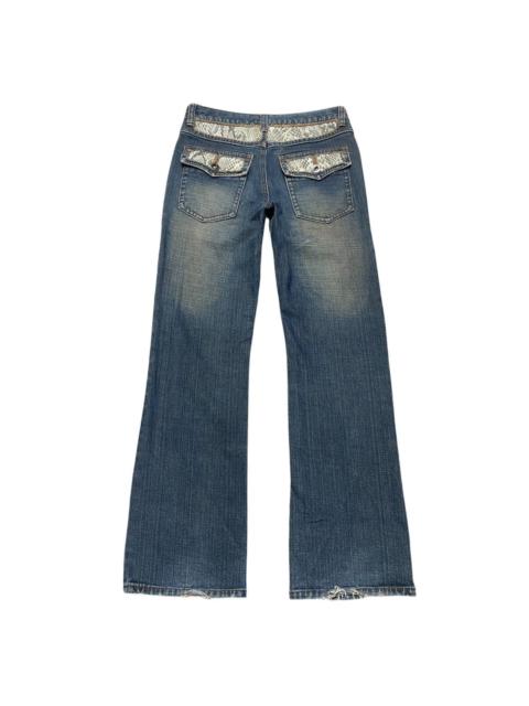 Japanese Brand Denim Snakeskin Flare Jeans