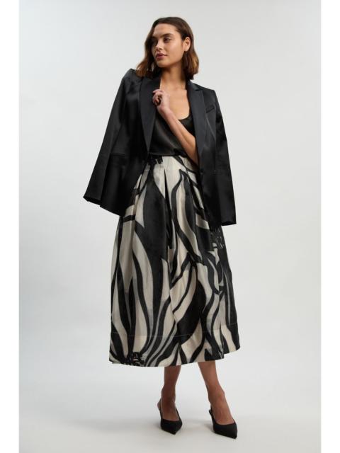 KAREN MILLEN Jacquard Floral Print Woven Maxi Prom Skirt