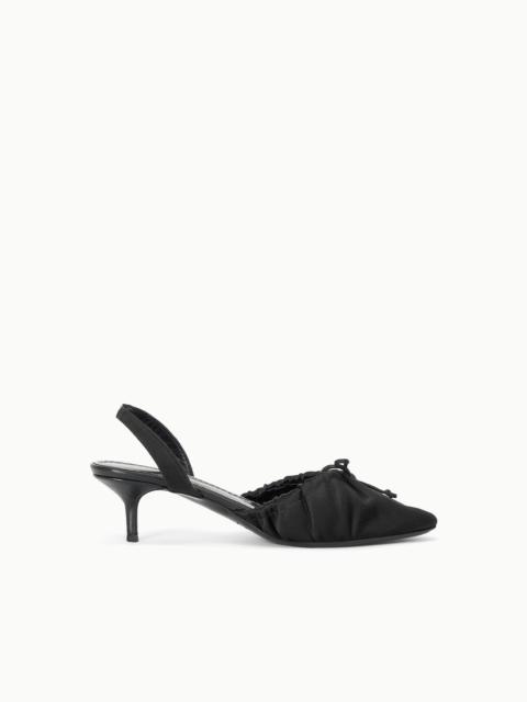 STAUD STAUD ALBA BALLET SLINGBACK BLACK SATIN