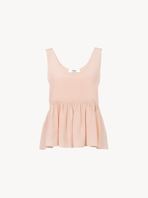 Chloé GATHERED SLEEVELESS TOP IN CRÊPE DE CHINE