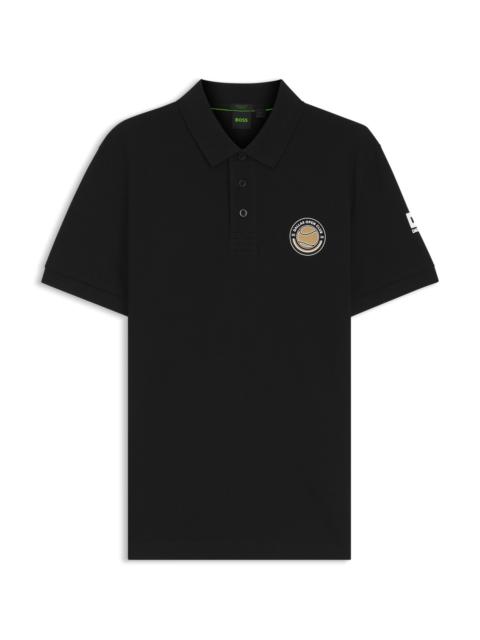 BOSS COTTON-PIQUÉ POLO SHIRT WITH TENNIS ARTWORK
