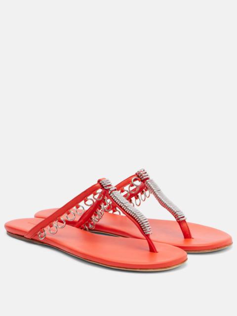 CHRISTOPHER ESBER Pierced embellished leather thong sandals