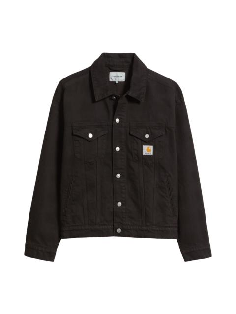 Carhartt Carhartt Work In Progress Everson Denim Trucker Jacket in Everson Black Palisander at Nordstrom