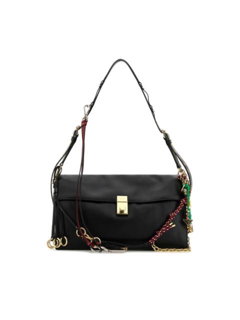 Prada Black Leather Large Prada Soft Sound Shoulder Bag