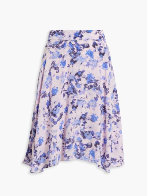 Isabel Marant Chasenia asymmetric printed silk crepe de chine skirt