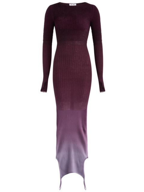 Dégradé ribbed-knit maxi dress