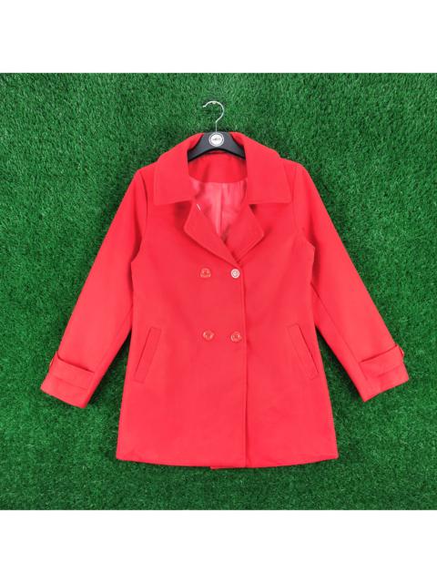 Other Designers Vintage - Vintage 90's Wool Pea Coat Women Red Color by Sky Sea