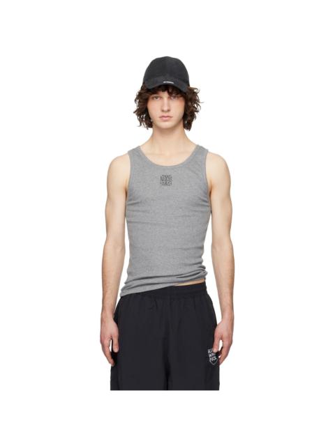 VETEMENTS Gray Biker Cross Logo Tank Top