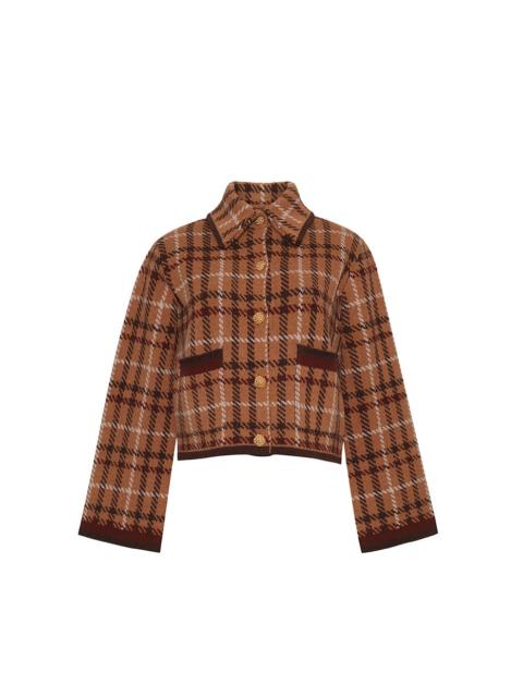 Cara Cara Delilah Cardigan
Boxy and Bold in Plaid Jacquard and Gilded Detail