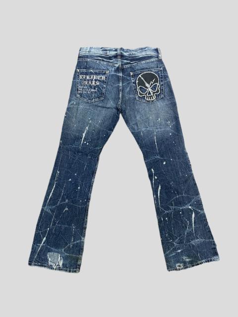 VINTAGE SORRIDERE STUD GLITTER SPLASH FLARED DISTRESSED JEAN