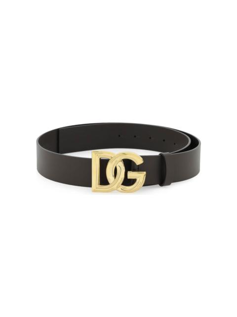 Lux Leather Belt With Dg Buckle