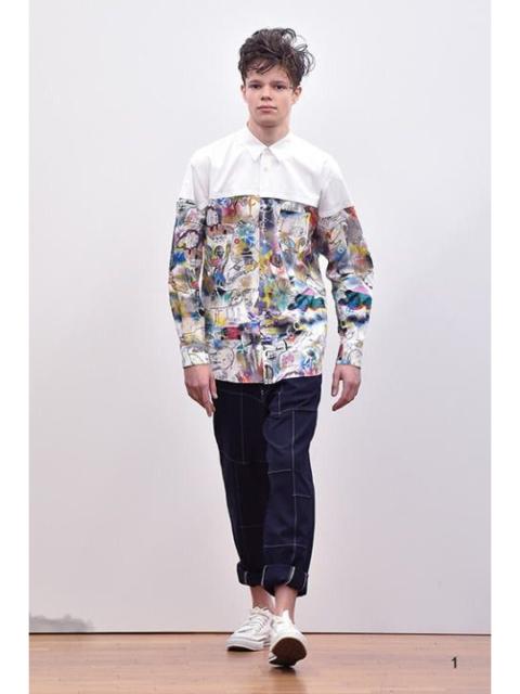 Comme Des Garçons Asymmetrical poly pants.Like Jacquemus or Devoa