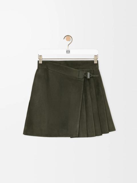 Loewe Pleated mini skirt in suede lambskin