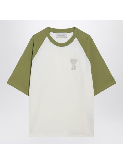 AMI Paris Ami Paris White/Matcha Ami De Coeur T-Shirt Women