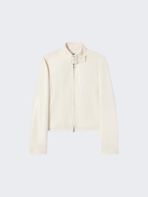 courrèges City Zipped Vinyl Jacket Light Bones