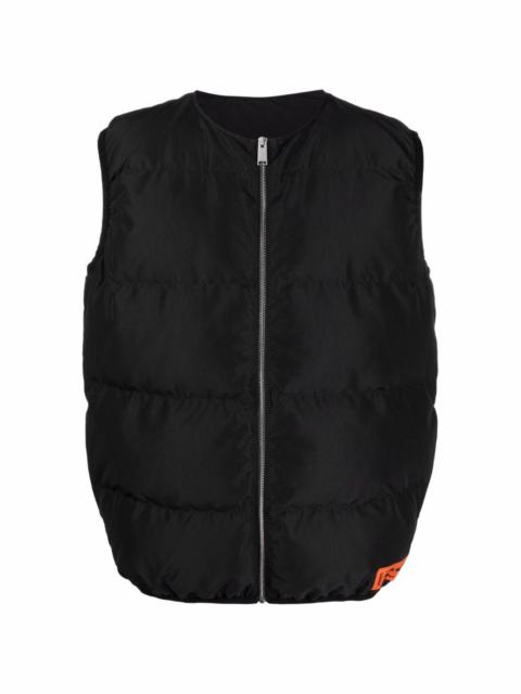 Heron Preston logo-tape padded gilet