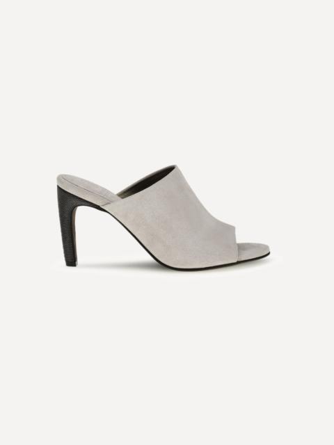 Brunello Cucinelli Suede Mules with Precious Heels