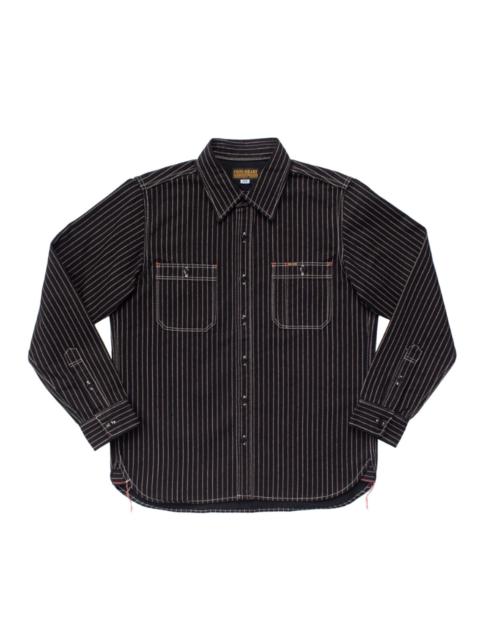 Iron Heart IHSH-266-BLK 12oz Wabash Work Shirt Black With Black Buttons