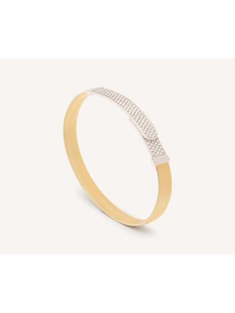 Other Designers Marco Bicego 18K Yellow Gold Coil and Diamond Pavé Large Bangle Bracelet SG44_B1_YW_M5