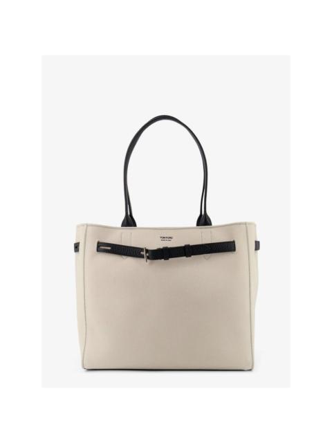 TOM FORD Tom Ford Whitney White Canvas Shoulder Bag New & Authentic