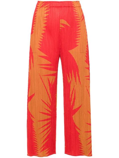 Pleats Please Issey Miyake Pleats Please Issey Miyake Women Printed Cropped Trousers