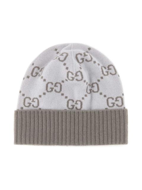 GUCCI Embroidered Cashmere Beanie Hat