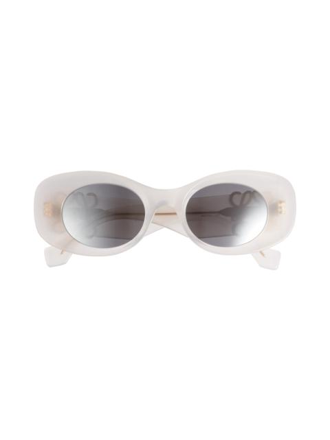 Loewe Loewe Anagram 49mm Small Rectangular Sunglasses in Ivory /Smoke Mirror at Nordstrom