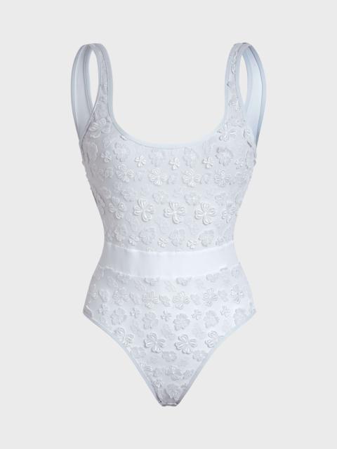 Vilebrequin WOMEN ONE-PIECE SWIMSUIT EMBROIDERED FLOWERS