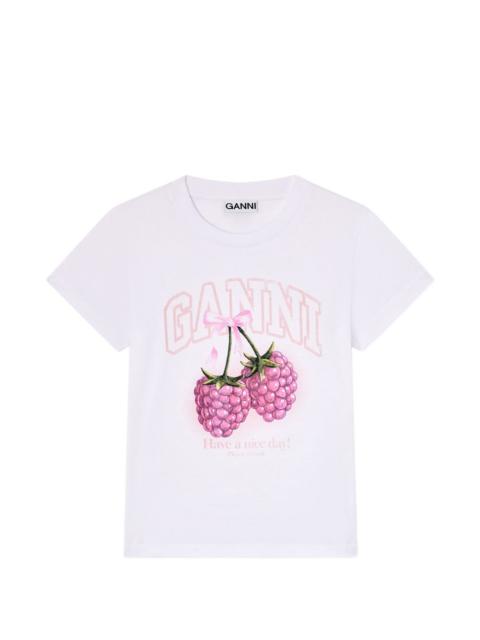 GANNI Ganni Women Raspberry Cotton T-Shirt