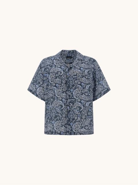 Paul & Shark LINEN SHIRT WITH SHARK PAISLEY PATTERN