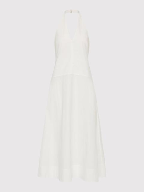 ST. AGNI Halter Plunge Dress - White