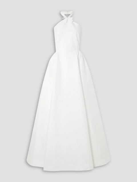 BERNADETTE Jones taffeta halterneck gown