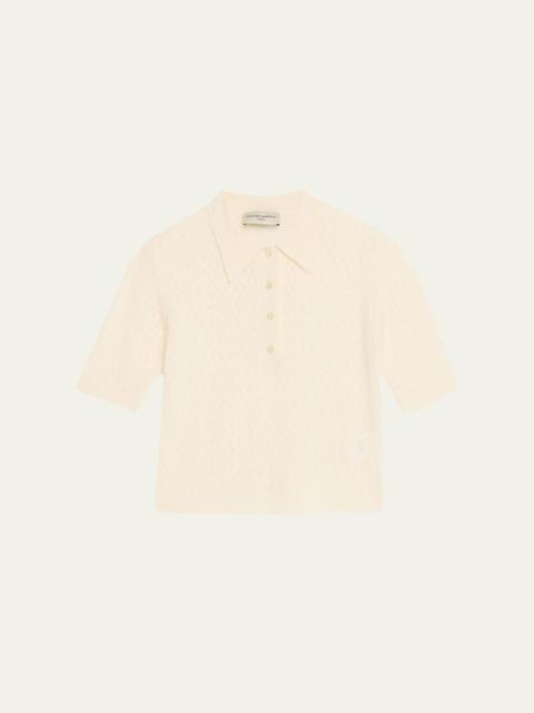 OFFICINE GÉNÉRALE Naya Lace Alpaca Wool Polo Shirt