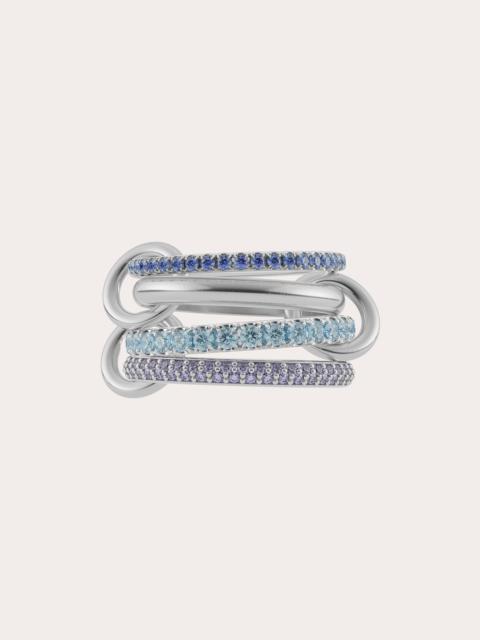 Spinelli Kilcollin Iris Sterling Silver and Multi-Stone Linked Rings