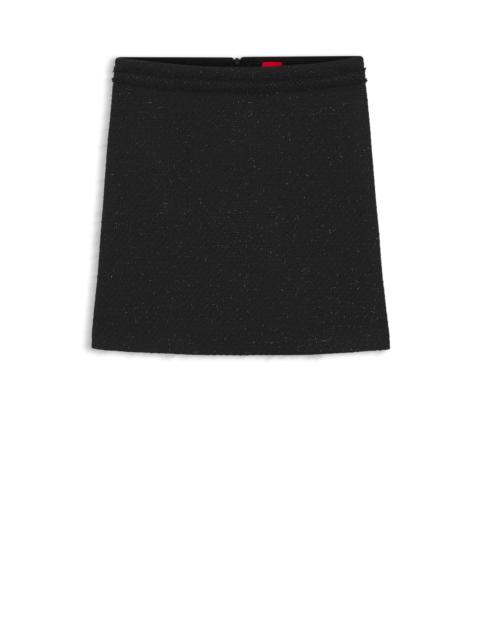 HUGO SPARKLING BOUCLÉ MINI SKIRT WITH CHAIN-TAPE TRIM