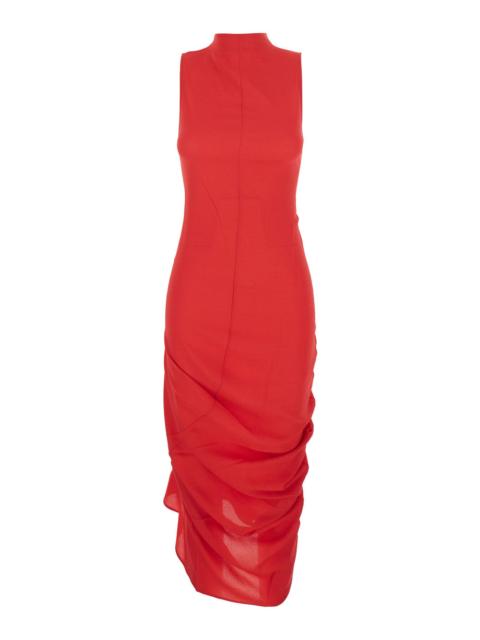JACQUEMUS Jacquemus Women 'La Robe J' Red Dress With J Application On The Back And Ruffle Details In Fabric Wo
