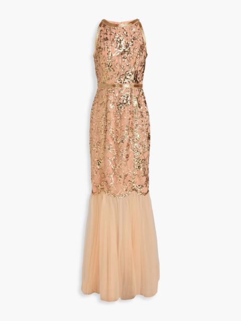 Other Designers Sequin-embellished tulle gown