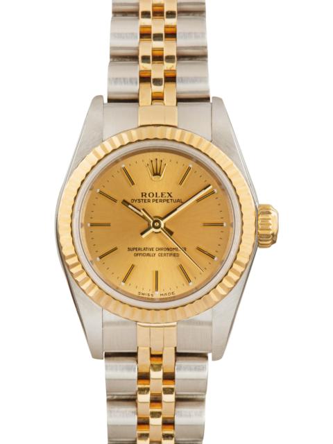 Ladies Rolex Oyster Perpetual 76193 Champagne Dial
