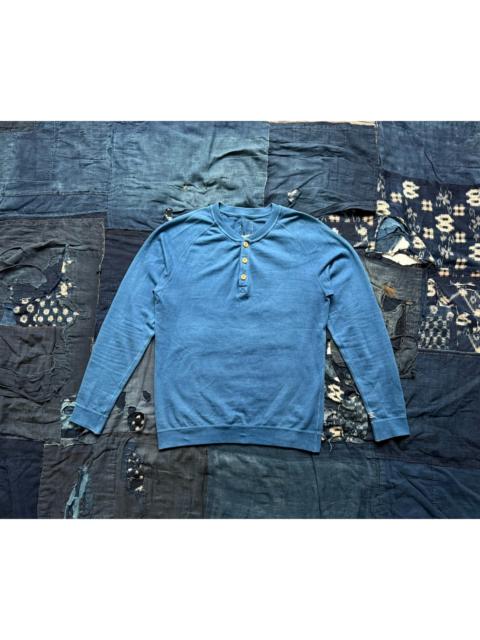 visvim visvim 16SS Indigo Raglan Henley (GIZA) – Natural Indigo-Dyed Egyptian Cotton Long-Sleeve Henley T-S