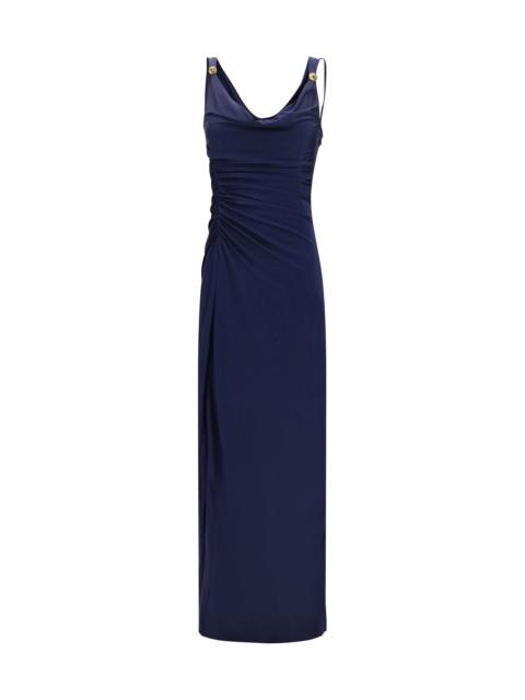 VERSACE Versace Long Dress Soft Viscose Jersey Navy