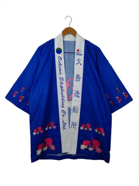 Other Designers Japanese Brand - Oshima Shipbuilding Ltd Japan Elephants Kimono Traditional