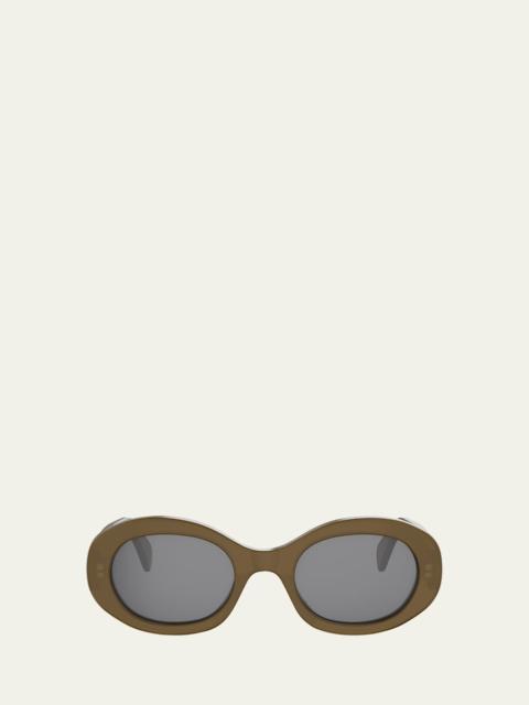 CELINE Triomphe Acetate Oval Sunglasses