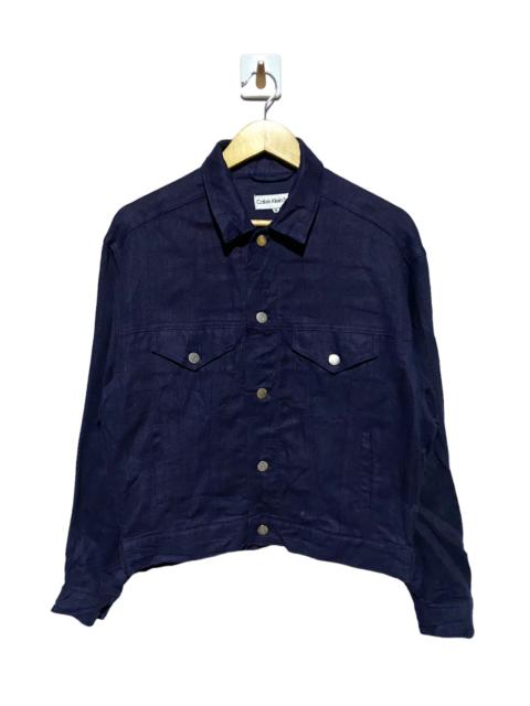 Other Designers Calvin Klein - 🔥SALE🔥CALVIN KLEIN SPORTS LINEN FABRIC TRUCKERS JACKET