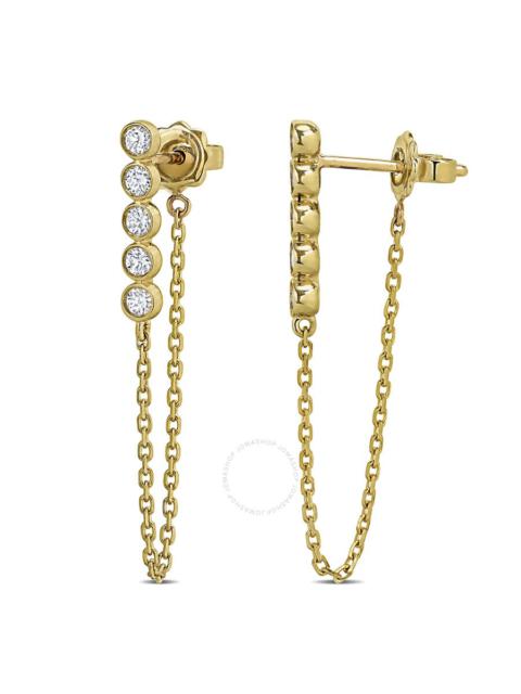 Other Designers Created Forever 1/3ct TW Lab-Grown Diamond Drop Chain Earrings in 14k Yellow Gold