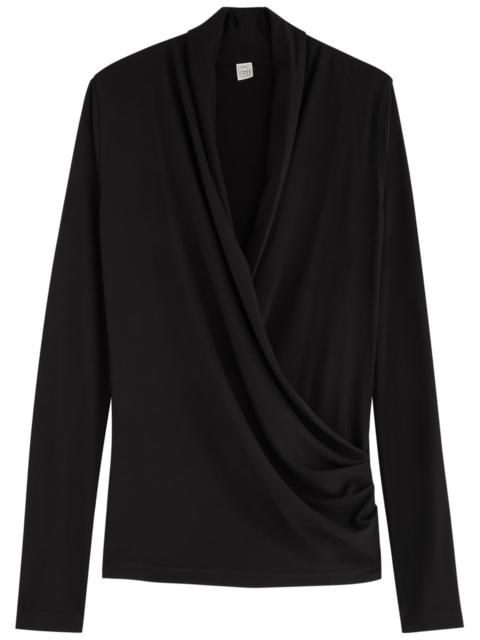 Toteme Draped Wrap-effect Stretch-jersey top