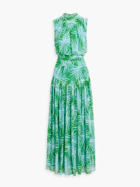 DIANE VON FURSTENBERG Menon pleated printed chiffon maxi dress