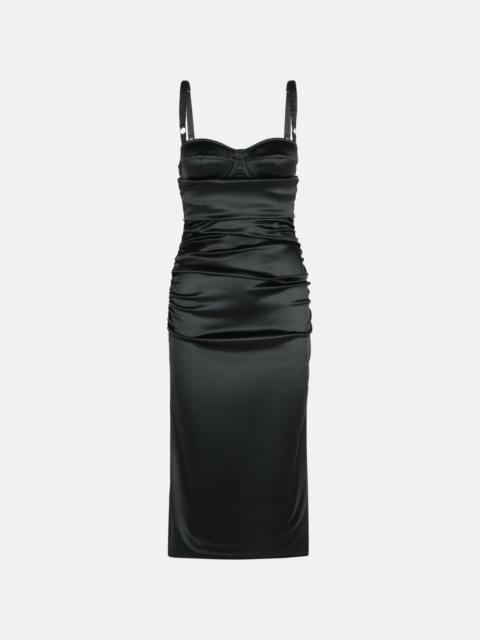 BLACK ACETATE DRESS