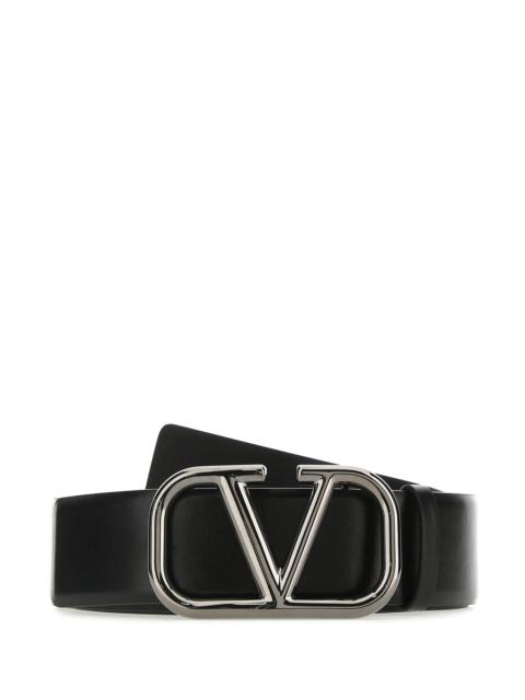 Valentino Black leather VLogo Signature belt