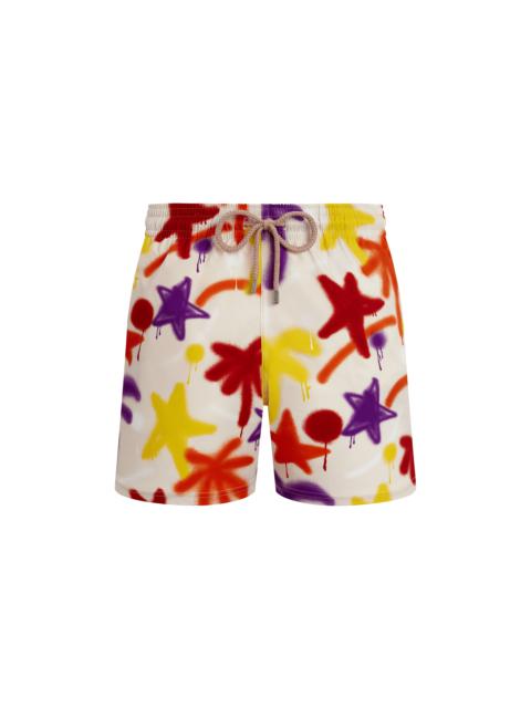 Vilebrequin Men Stretch Short Swim Shorts Spray Paint - VBQ x Palm Angels