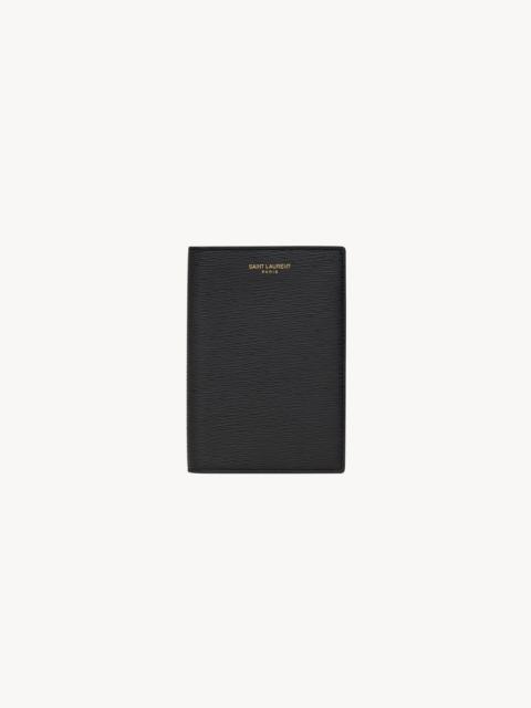 SAINT LAURENT SAINT LAURENT PARIS PASSPORT CASE IN RIPPLE LEATHER